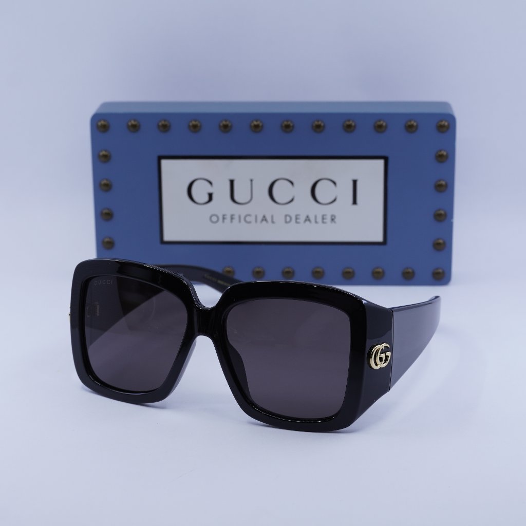 Gucci Gg1402sa 001 Square Sunglasses - Black/Grey